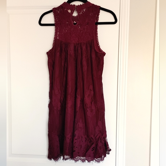 Taylor & Sage Maroon Lace Dress - Picture 2 of 6